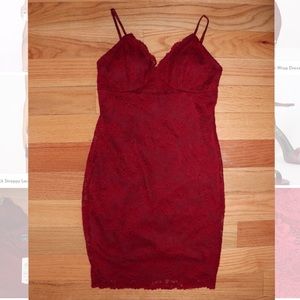 Windsor Burgundy Lace Bodycon Mini Dress